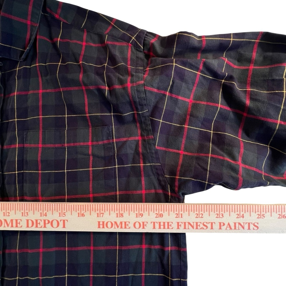 Charter Club Size 14 Plaid‎ Cotton Long Sleeve Top Womens Button-Up Shirt Green - Picture 6 of 8